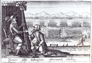 Falsa sumisión de Tyrone al Lord Diputado, Lord Mountjoy, en Mellifont, 30 de marzo de 1603